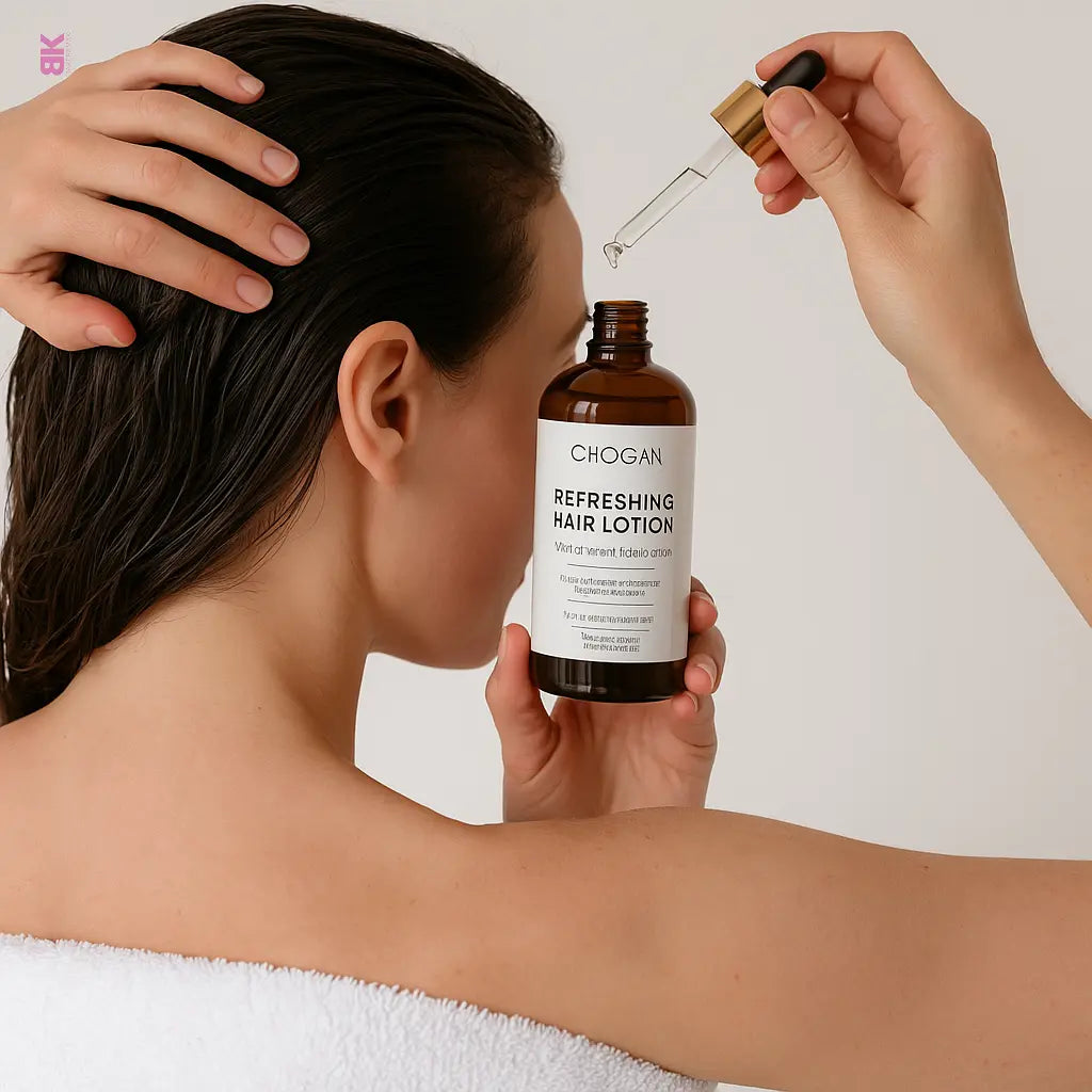 LOTION CAPILLAIRE RAFRAÎCHISSANTE AU MENTHOL – TONIFIE, STIMULE & APPORTE VOLUME ET LÉGÈRETÉ BAKERAMAK